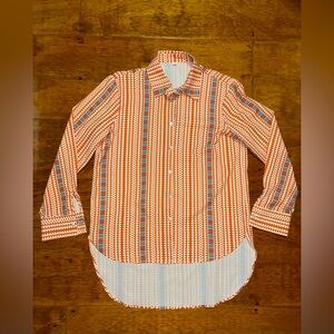 Aztec print button down shirt Medium
